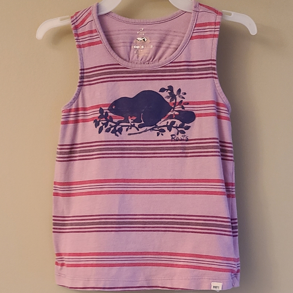 Roots mauve striped tank top